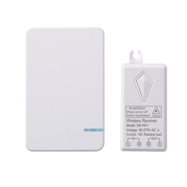 Mengshen Wireless Light Switch and Receiver Kit, Remote Control Portable Switch for Wall Ceiling Lamp LED Bulb Lights Fixture