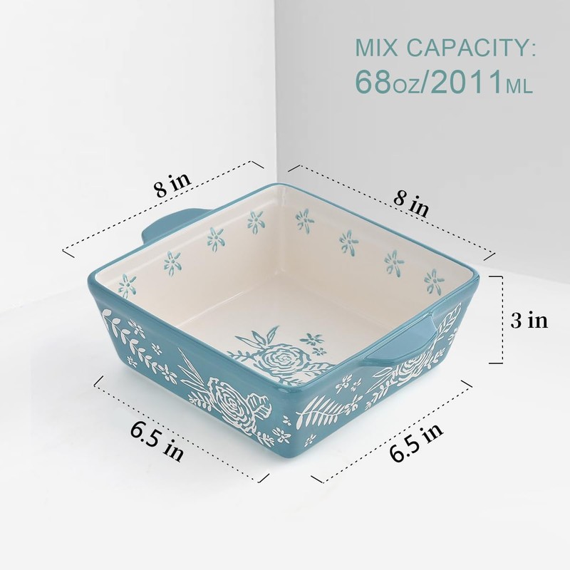 Wisenvoy Baking Dish 8x8 Baking Pan Brownie Pan Casserole Dish