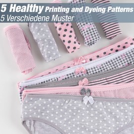 LOREZA ® Pack of 10 Girls' Cotton Briefs Various Designs 92-170, Model 6