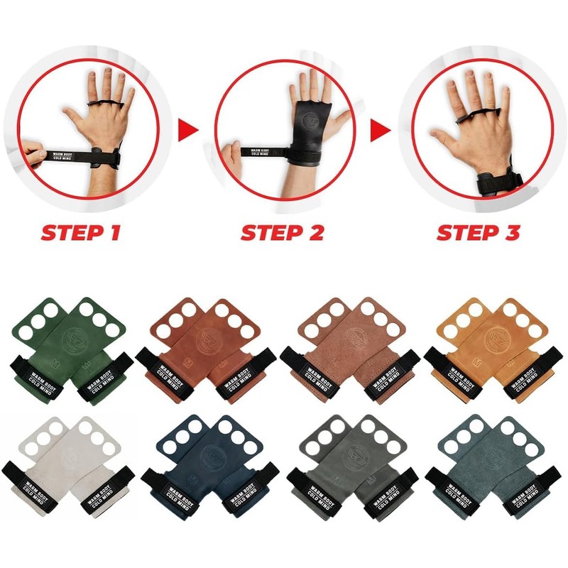 WARM BODY COLD MIND Leather Hand Grips - 3 Finger,