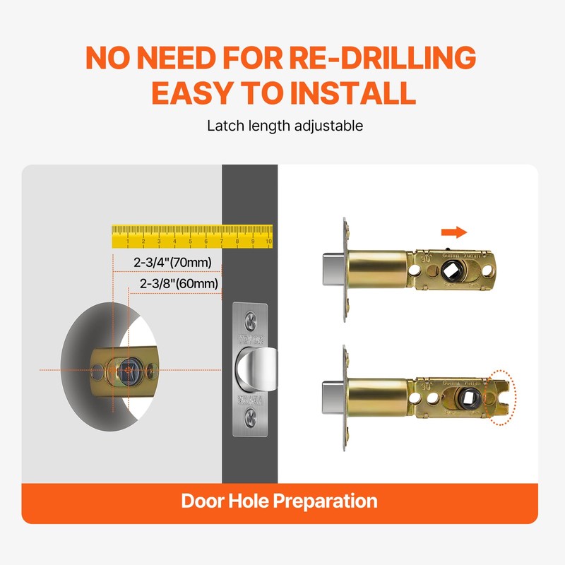VEVOR Entry Door Locksets with Deadbolt, 5 Pack Satin Nickel