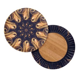 gearider Gold Flash Mandala Printed Round Bar Stool Covers Washable & Anti-Wrinkle Bar Stool Seat Slipcover for Home Hotel (Small, 2 Pieces)