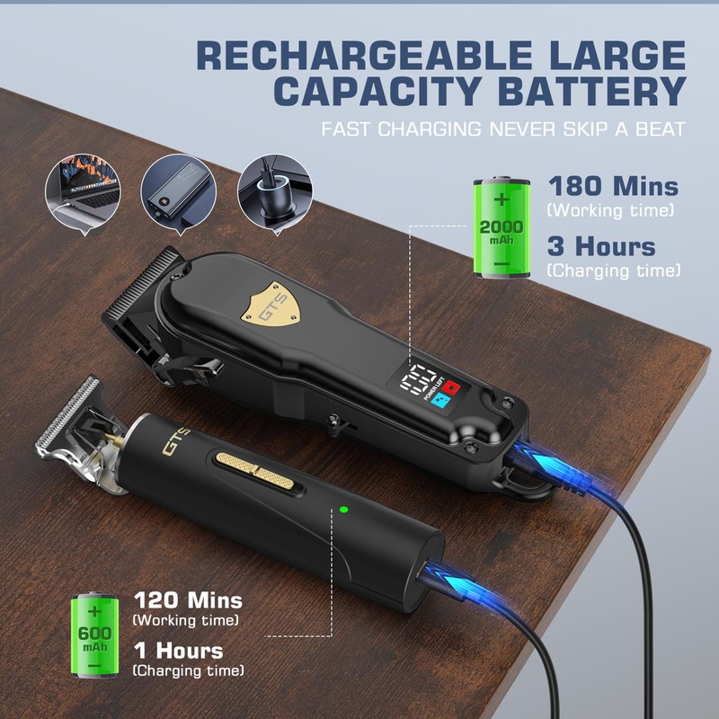 GTSPro Hair Clippers for Men, Clippers and Trimmers Set, Barber
