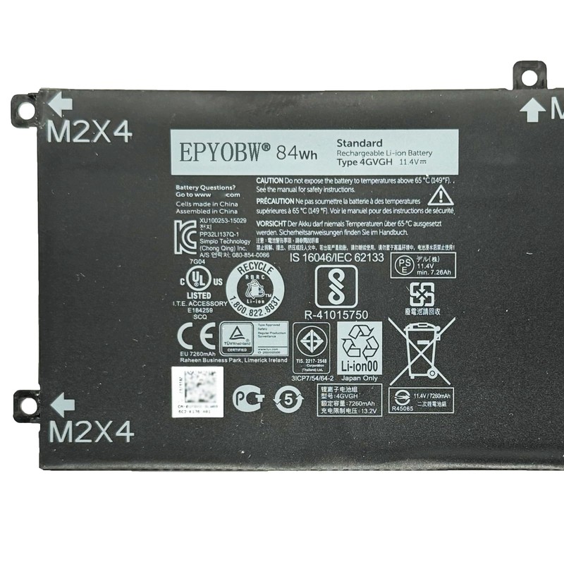 EPYOBW 4GVGH Laptop Battery 84Wh Series 1P6KD 01P6KD T453X 0T453