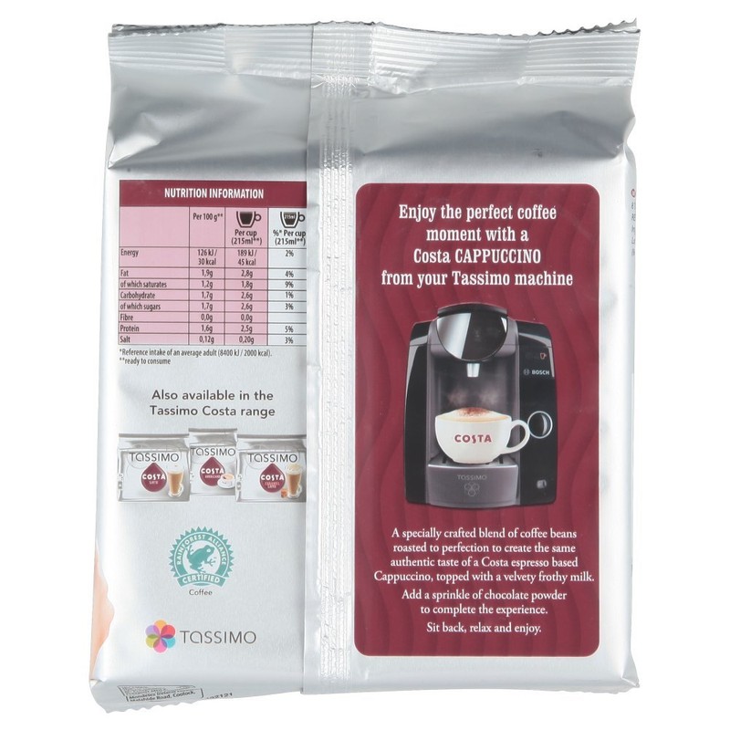Tassimo Costa Cappuccino Coffee (16 pods, 8 servings)