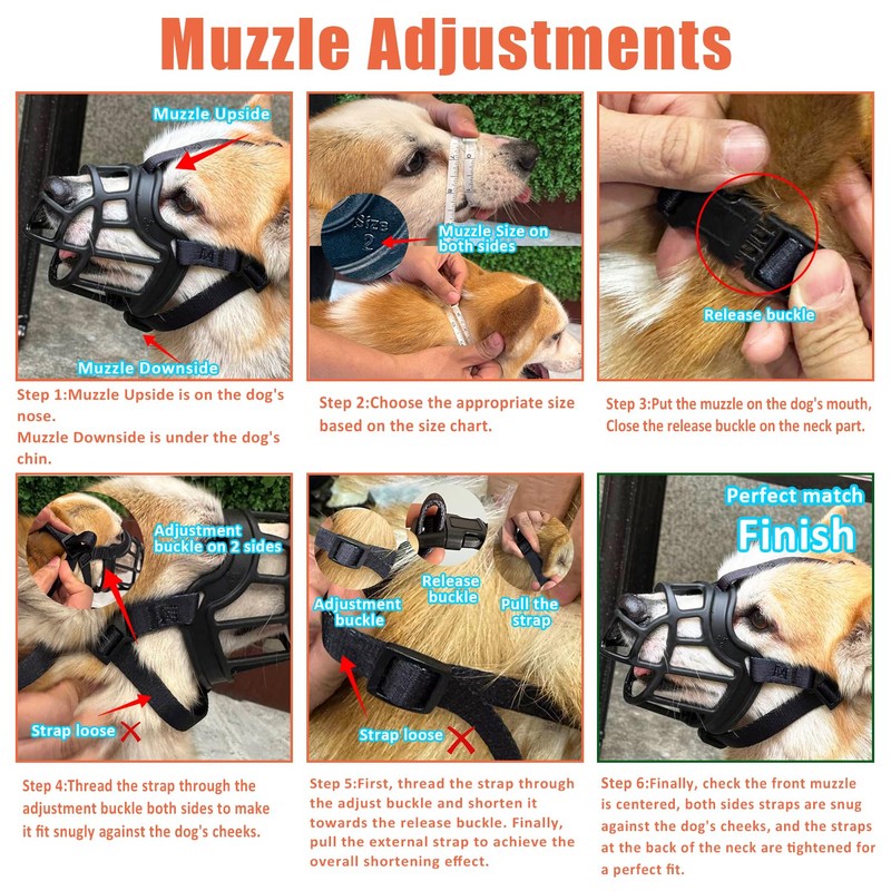 Dog Muzzle, Basket Muzzle Anti Biting Chewing, Sturdy Lightweight Muzzle