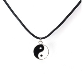 Scddboy Yin Yang Pendant Necklace for Mens - Adjustable Cord Necklace