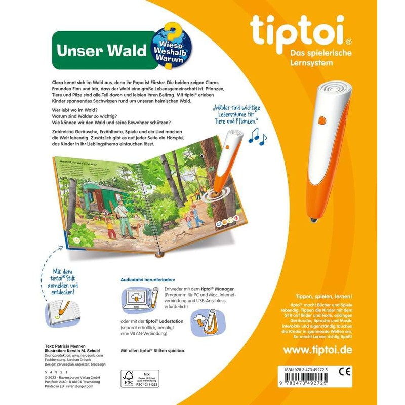 Ravensburger tiptoi® Book Komm mit in Forest Animals Animal World