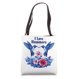 I Love Hummers Hummingbird Colibri Realistic Hibiscus Flower Tote Bag