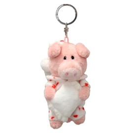 Niki Key Holder, Pink Pig Heart Pajamas, 3.9 inches (10 cm), Kids, Pink