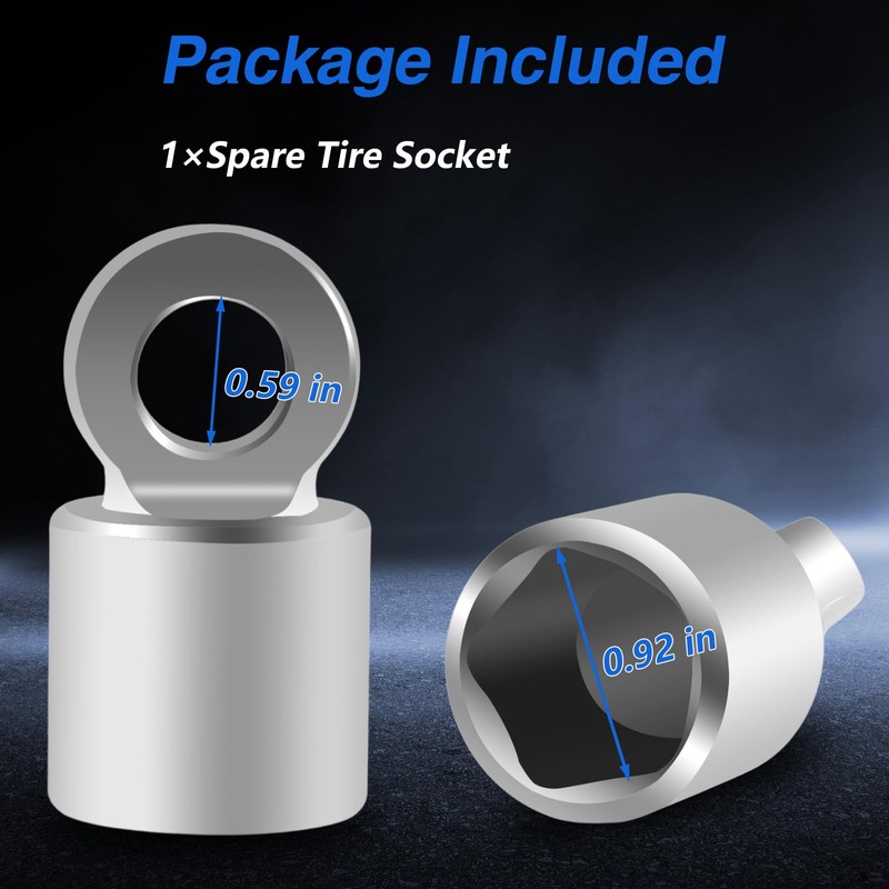 KPALAG Stainless Steel Spare Wheel Handle CNC Spare Tire Socket