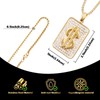 LuxGoth Stainless Steel Dollar Sign Necklace,Rhinestone Fake Gold Money Square