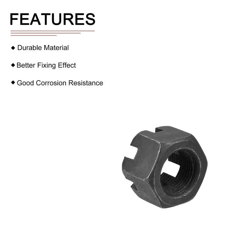 DTGN M20x1.5mm(DxP) Slotted Hex Castle Nuts - 5Pack - Good