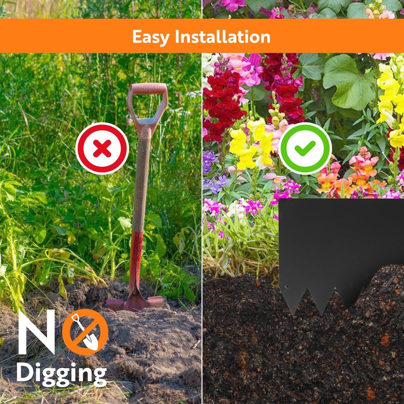 NexiPro Steel Landscape Edging 40" Lx6 H, 6pcs Metal Landscape