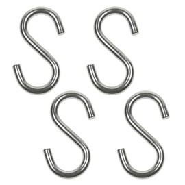 Wideskall® 2" inch Heavy Duty Small Zinc Plated Steel S Shaped Type Utility Hooks Hanging Hooks Chrome (Pack of 20)
