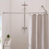 Crkmire Corner Shower Curtain Rod, Silver Gray [24"-53"] x [24"-53"]
