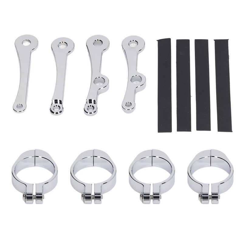 Motorcycle Headlight Mounting Bracket 39 to 41mm Bright Silver Surface