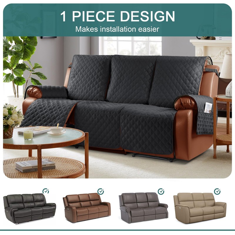 Ruaozz Waterproof Recliner Couch Covers 1-Piece Sofa Covers Washable Recliner