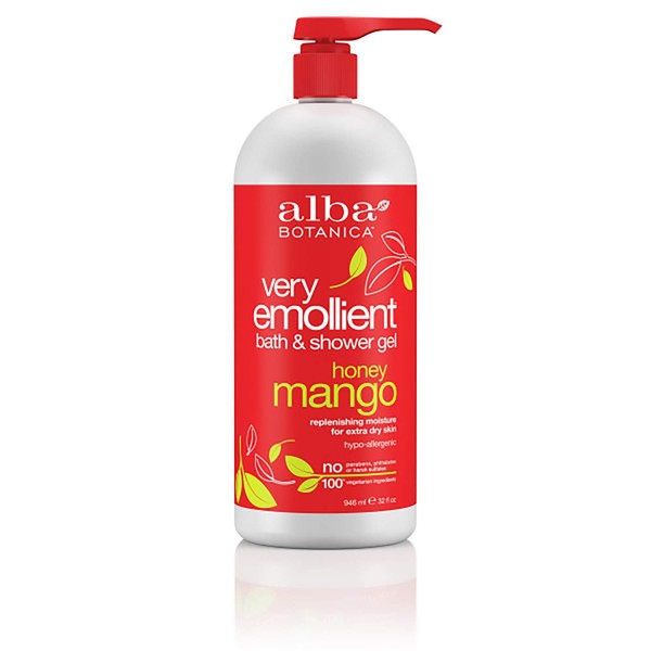 Alba Botanica Very Emollient Bath & Shower Gel, Honey Mango, 32 Oz