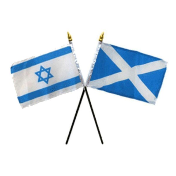 JumpingLight Scotland Cross and Israel Israeli Flag 4"x6" Desk Set