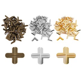 Vctitil 150 Pcs Book Corner 0.79 * 0.79in Metal Album Corner Protector Triangle Decorative Iron Corner for Books Albums Scrapbook Menus,3 Color,Fits 4mm Thick