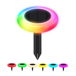 BRIGHTRIGHT - Colorize Colorful Pathway Solar Light (6 Lights) Decorative Weatherproof Auto On/Off Outdoor Lights - Decorate Your Garden, Landscape, Patio, Pool, Yard with Ultra-Bright LED Light