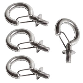 bjsdkff Stainless Steel M8/M10 Storage Hook, 4 Pieces, Heavy Duty, Rustproof, for Hanging Rowing Racks, Hammock, Awning, Chain, Basket, Sandbag, 35lbs Capacity