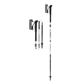 LEKI Skysolo FX.One Carbon Collapsible Lightweight Walking Poles for Thru-Hiking, Fast-Packing, & Mountaineering - White-Black-Orange - 115 cm