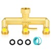 Jvgoo Garden Hose Splitter, Brass 3 Way Hose Splitter, 3/4"