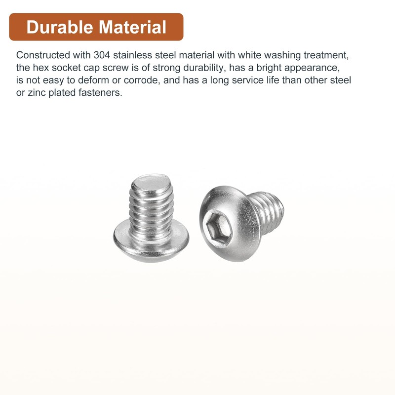 DTGN 3/8-16x1/2" Button Head Socket Cap Screws - 15Pack -