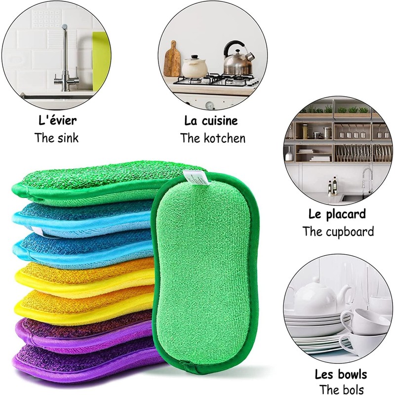 Surfela Pack of 6 Washing Up Sponge Large Cleaning Sponge