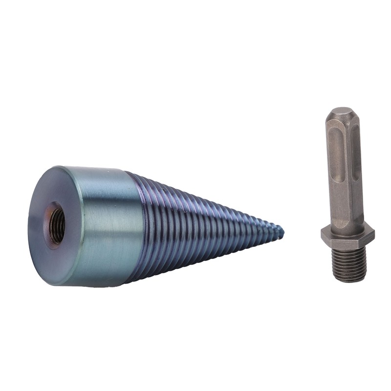 Firewood Split Drill Bit Square Shank BluePlated Screw Cone Head