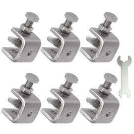 Stainless Steel C Clamps, Mini Tiger Clamp Set for Mounting, Heavy Duty Metal U Clamps, Small Desk G-Clamp with 0.79 Inch Stable Wide Jaw Opening for Metal Working Woodworking Welding Building (6pcs)