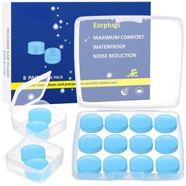 Ear Plugs for Sleeping: 8 Pairs (16 Pieces). Moldable. For Swim, Snore, Sleep & Study. Silicone. Noise Cancelling.