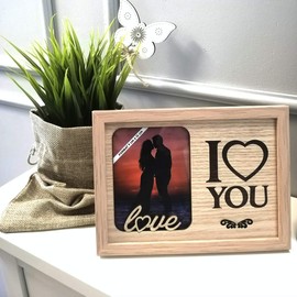 power gift - I LOVE YOU - Picture Frame - Picture Frame - Display or Hanging Photo Frame - Nice and Unique Gift for Any Occasion