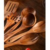 NAYAHOSE Wooden Kitchen Utensils Set with Holder, NAYAHOSE 11 Pcs