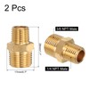 sourcing map 2pcs Hex Nipple Brass Pipe Fitting, 1/4 NPT