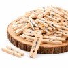 SHATCHI 100pcs 25mm Plain Mini Wooden Craft Pegs Paper Photo