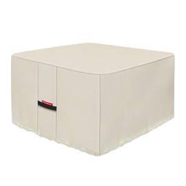 Porch Shield Fire Pit Cover - Waterproof 600D Heavy Duty Fade Resistant Square Patio Fire Pit Table Cover Beige - 44 x 44 inch