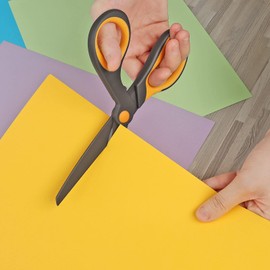 KUONIIY Scissors 8 Inch Ultra Sharp Titanium Coating Blades Soft Comfort-Grip Handles Multi-Purpose Scissors Set of 3