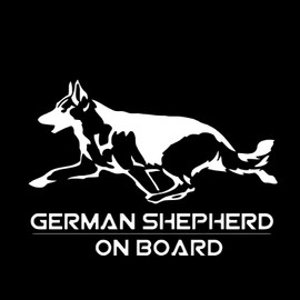 TIZIKJ Autoaufkleber 15cm Wei? Deutscher Sch?ferhund Auto Aufkleber Wei? German Shepherd On Board Aufkleber Haustier Hund Wasserfester Aufkleber Sto?stange Heckscheibe Dekor