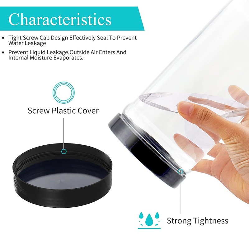 YBCPACK 6 Pack 40oz (1100ml) Large Clear Plastic Storage Jars