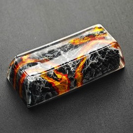 Custom Keycaps - Volcano Shine Through Keycaps Resin 2.25U Artisan Keycaps Custom Keycaps Shift Enter Handmade Translucent Keycaps for Mechanical Keyboard Keycaps (Volcano- 2.25U for Shift Enter)