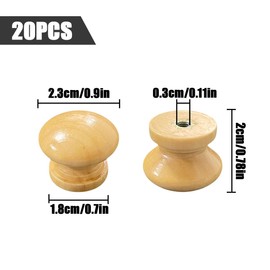 NILLOS Drawer Pull Cabinet Knob, 20 PCS Round Wood Unfinished Drawer Handles for Cabinet, Furniture, Drawer Knobs (2.3 * 2 cm/0.9 * 0.78 in)