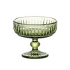 WAIT FLY Vintage Embossed Stripe Glass Dessert Bowl, Footed Trifle