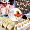Jnnzzggu 50Pcs Square Mini Plastic Dessert Cups,3.5Oz Clear Plastic Parfait