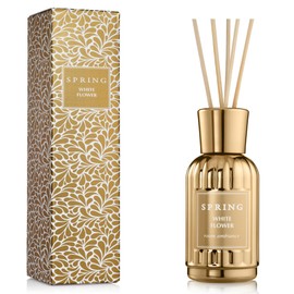 SPRING Fragrance Reed Diffuser Set | Fragrance Made in France | Home Décor | Scented Aromatic Oil | Room Air Freshener White Flower | 3.4 oz (100ml) | Lily, Jasmine, Lily of The Valley and Tuberose