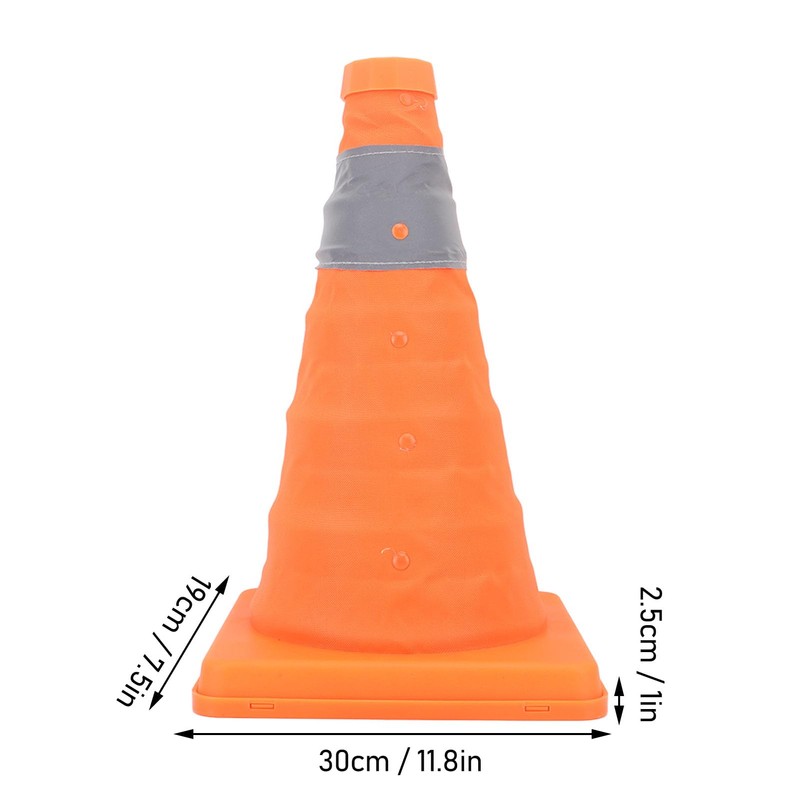 banapoy Traffic Cone, 11.8 Inch Foldable Reflective Safety Cone, Orange