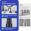 Kablle Bathroom Sink Faucet with Pull Down Sprayer 3 Holes,