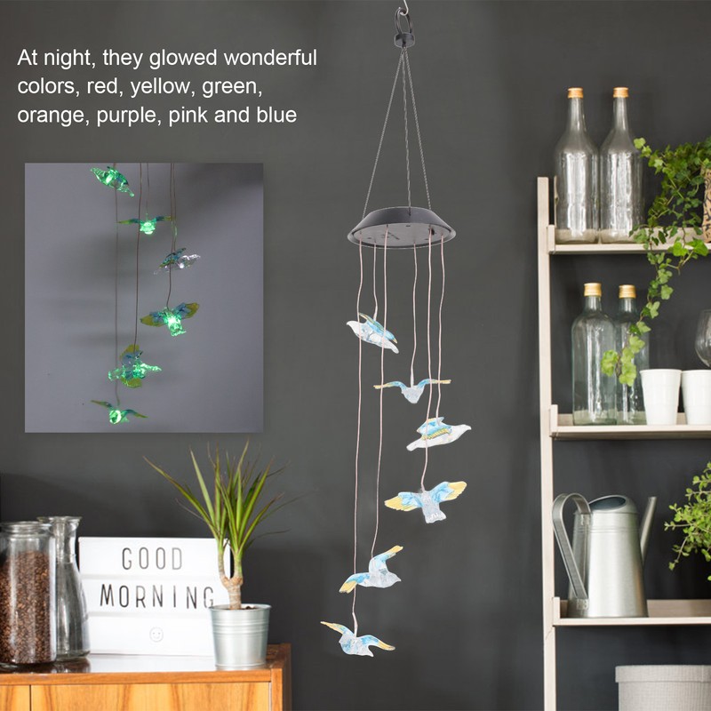 Solar Wind Chimes Light Outdoor Waterproof LED Solar Eagle Wind